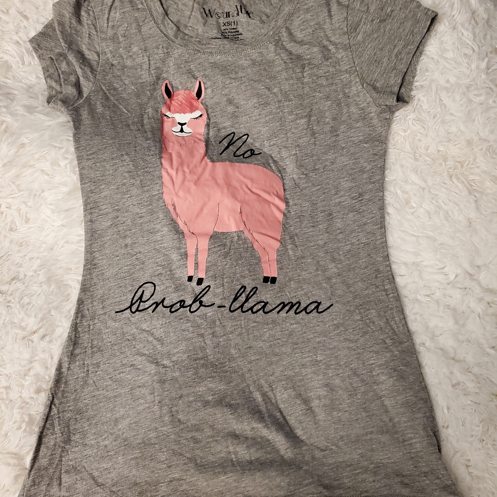 Wound Up Gray Llama T-Shirt
